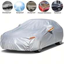 1pcs Universal Car Cover - Protect Your Car From Sunlight, UV Rays, Fallen Leaves, Dust, And Scratches By Providing Full Coverage, Keeping Your Car Clean. - One - View 4