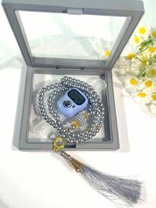 99pcs 6mm Faux Pearl Muslim Prayer Beads Counting Rosary, Fashionable Women's Accessory With Counter, Minimalist Style, Ideal Gift Box Packaging - Multicolor - View 10