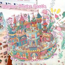 新款大型场景贴纸，成人风景贴纸，房屋贴纸，剪贴簿贴纸，3D微缩房屋贴纸，风景贴纸，一次性，多种尺寸可选，3D微缩房屋微景观贴纸，适用于DIY剪贴簿、手账、拼图、风景贴纸，无需镊子 - 1 Set - 查看 4