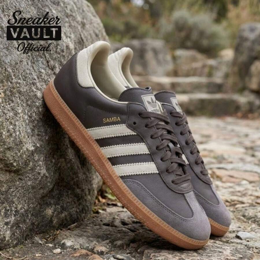 Adidas Samba OG Brown Putty Grey ID1481 Mens Fashion Sneakers New - 棕色 - 查看 1