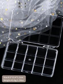 12/15/24格固定透明收纳盒，多功能塑料空盒，适用于DIY项目，非常适合收纳向日葵和梅花珠子、软陶、珠宝配件，是存放耳环、戒指、珠宝、美甲用品的理想多用途透明容器，也是送给女性的贴心礼物，非常适合节日季、圣诞节、感恩节、新年和情人节庆祝活动。 - 無色 - 查看 5