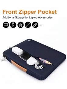 TECOOL 13-16 英寸笔记本电脑保护套，兼容 MacBook Air 13/15 M1/M2（2012-2025 年款）、MacBook Pro 13/14/15/16（2010-2022 年款）、14-15.6 英寸 HP Chromebook 和 Surface 笔记本电脑，防震、防水，带提手，蓝色 - 藍色 - 查看 2