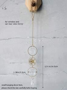 1件/3件套人造水晶阳光捕捉器，铜环行星和水滴组合悬挂装饰品 - 金色 - 查看 8