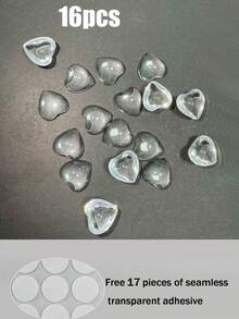 32 Nail Crystal Transparent Enlarged Mother Keycap Stickers, Nail Typing Artifact Keyboard Stickers, Nail Typing Assistant With Raised 3D Long Nails, Dedicated Transparent Decoration That Does Not Damage Nails, Transparent DIY Keyboard Cap Self-Adhesive Office Mother Nail Protection, Transparent Glass Material, (With Free Round Seamless Nano Transparent Adhesive) - Clear - View 9