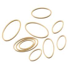 10pcs Stainless Steel Oval Hollow Pendant Connectors, Suitable For DIY Resin, Jewelry Making, Necklace, Bracelet, Beaded Earrings, Handmade Frame Accessories, Multi-Size - Stainless Steel Ring - View 12