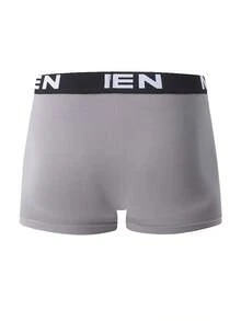 4pcs/Pack Plus Size Men's Casual Boxer Briefs, Breathable Stretchy Trunks, Sports Shorts - Multicolor - View 5