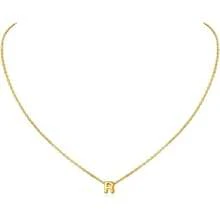 ChicSilver Initial Necklace 26 Letters A-Z Charms 925 Silver / Gold Chain Necklaces For Women Jewelry Accessories Mini Minimalist Alphabet Names For Mothers Couples Birthday - R/oro 18k - 查看 4