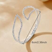 1 Stück Armband mit Hohldesign und Kristallen, geeignet für den täglichen Gebrauch und Partys - Silber - Übersicht 4