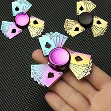 Zinc Alloy  Metal Finger Spinners Toy For Focus Relax Durable Fingertip Gyro Party Favors Goody Bag Fillers Gifts Mixed Color - 1 lá bài poker nhiều màu sắc - Xem 4