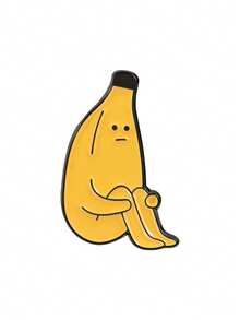 1 chiếc ghim cài hình người chuối ngộ nghĩnh, chất liệu hợp kim kẽm tráng men, trang trí hình người chuối ngộ nghĩnh ôm đầu gối, huy hiệu chủ đề hoạt hình, thiết kế unisex, quà tặng phụ kiện hàng ngày - Màu vàng - Xem 10