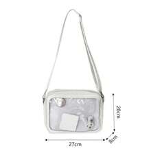 Female Ita Crossbody Bag Womens Transparent Messenger Bag Girls Cute-Lolita Shoulder Bags Teens Fashion Satchels Bag Ins - 黑色帶插片 - 查看 8