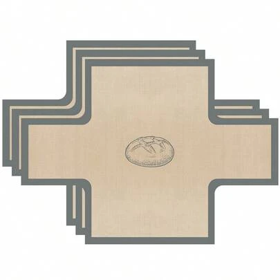 3pcs Silicone Baking Mat Set, Non-Stick Reusable Bread Baking Mats, Silicone Bread Molds, Baking Tray Liners, Silicone Baking Mats, Silicone Bread Mold Liners, Heat Resistant, Easy Release Bread, Suitable For Home DIY Baking, Family Events, Birthday Parties, Holidays, Baking Essentials, Home Kitchen Accessories, Baking Equipment