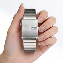 女士方形奢华腕表，矩形数字表盘，30米防水，设计优雅，不锈钢表带，防水，休闲时尚，日常佩戴或作为礼物都非常合适。 - 均碼 - 查看 11