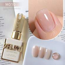 XEIJAYI 12色15毫升冰肤裸色指甲油凝胶，新款玉石奶油透明裸色果冻凝胶套装，清新裸色猫眼凝胶指甲油，可撕拉式UV LED美甲凝胶，适用于美甲沙龙和家庭DIY美甲 - 彩色 - 查看 16