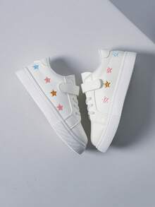 儿童时尚新款休闲简约小星星刺绣运动鞋，春秋季 - 白色 - 查看 5