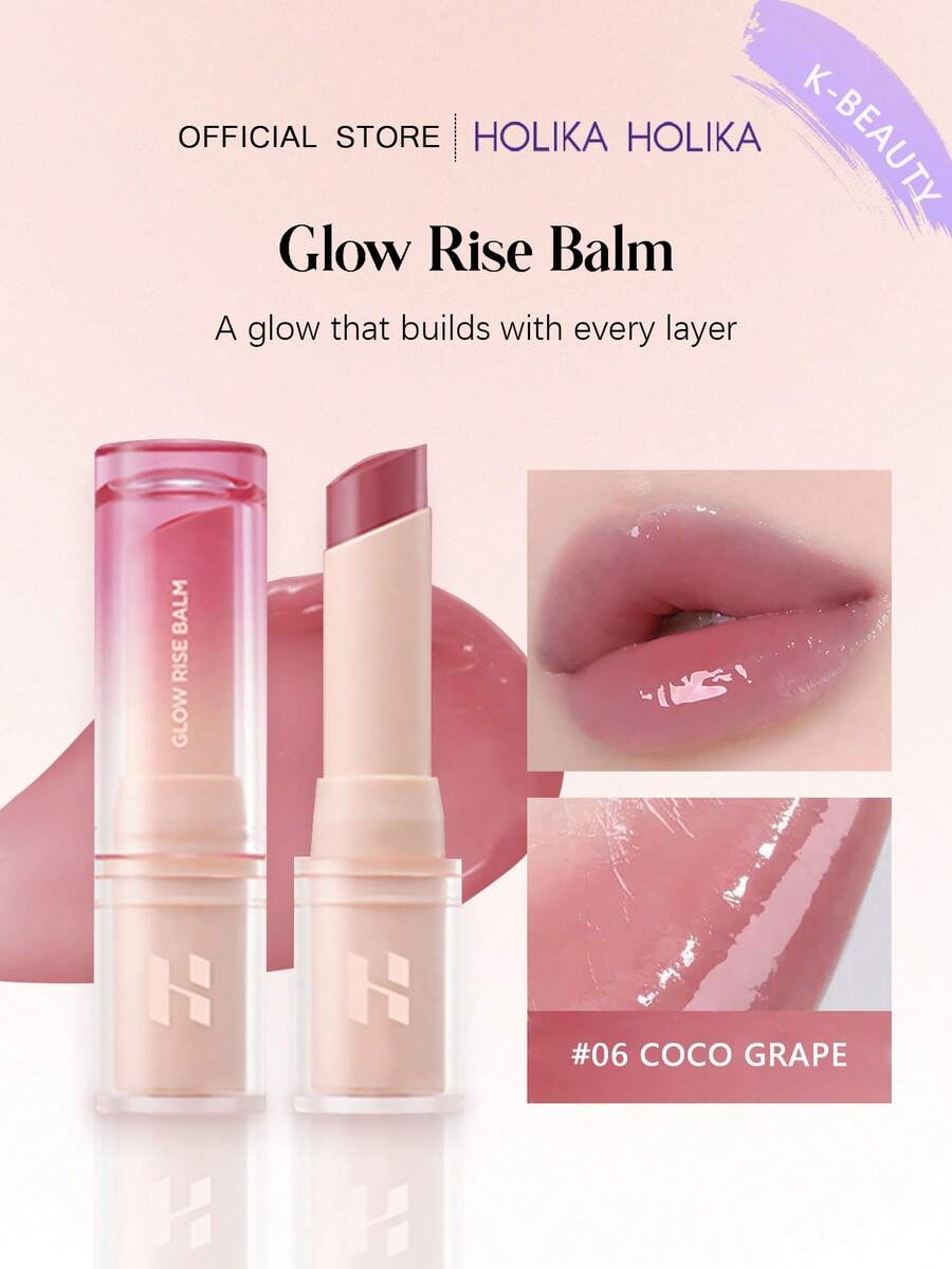 HOLIKA HOLIKA 06 椰子葡萄色 4.5克/0.15盎司 柔滑滋养唇膏，赋予双唇亮泽饱满水润效果。防止干燥并滋润双唇，质地轻盈，适合日常使用。