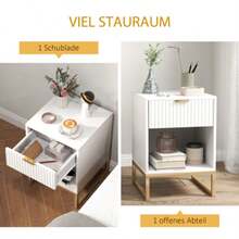 Bedside Table With Drawers, Side Table, Nightstand With Storage, Chest Of Drawers For Bedroom Or Living Room, 40 X 40 X 57 Cm, White - White - View 5