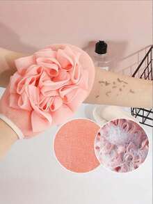 2pcs Bath Pouf Sponge 2-In-1 Exfoliating Mesh Sponge Loofah With Elastic Strap For Women & Men Bathroom - Multicolor - View 7