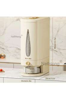 Large Airtight Rice Dispenser 5/10kg Storage Container, Kitchen Food Sealed Box - White - View 10