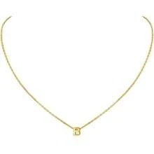 ChicSilver Initial Necklace 26 Letters A-Z Charms 925 Silver / Gold Chain Necklaces For Women Jewelry Accessories Mini Minimalist Alphabet Names For Mothers Couples Birthday - B/oro 18k - 查看 2