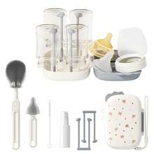 6-In-1 Set Silicone Bottle Brush, Pacifier Brush, Straw Cleaning Tool, Bottle Mouth Brush, 6-In-1 Set - Mocha Brown - View 6