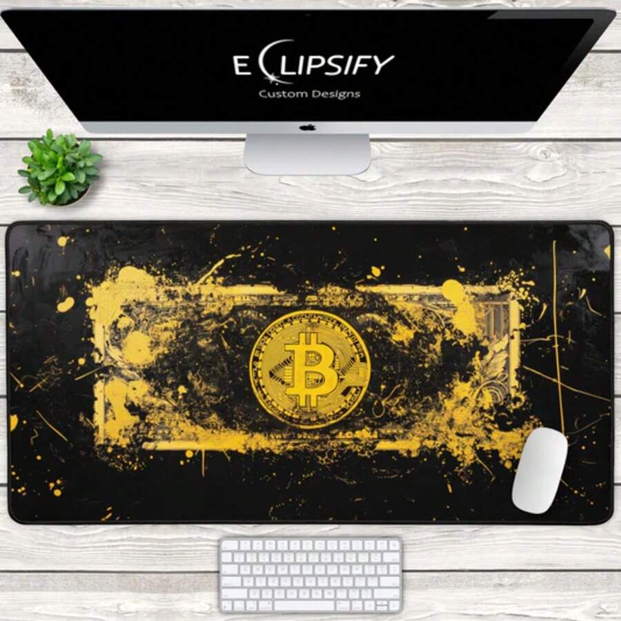 Crypto: Bitcoin Mouse Pad - Rectangle - View 1