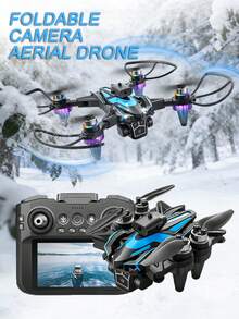 TOKQI 2026新款四轴飞行器无人机，配备人性化FPV大屏遥控器、光流悬停、无刷电机、三摄像头系统、智能避障功能，是初学者和青少年理想的节日礼物。 - 彩色 - 查看 2