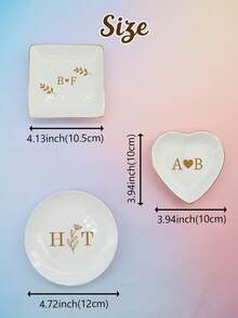 Custom Jewelry Tray With Name, Personalized Ring Plates, Customized Memorabilia Box, Customizable Travel Jewelry Tray, Wedding Gifts, Birthday Gifts, Anniversary, Valentine's Day, Bedroom, Besties, Friend, Couple, Family, Bride, Lovers, Couple Gifts - Style B - View 2