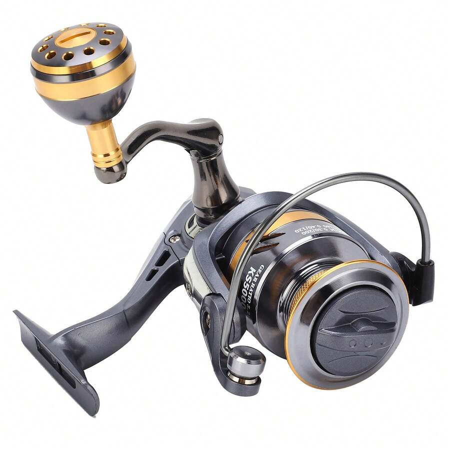 Carrete de pesca giratorio, carrete de pesca de alta velocidad, relación de transmisión, accesorios de pesca - Amarillo - Ver 1