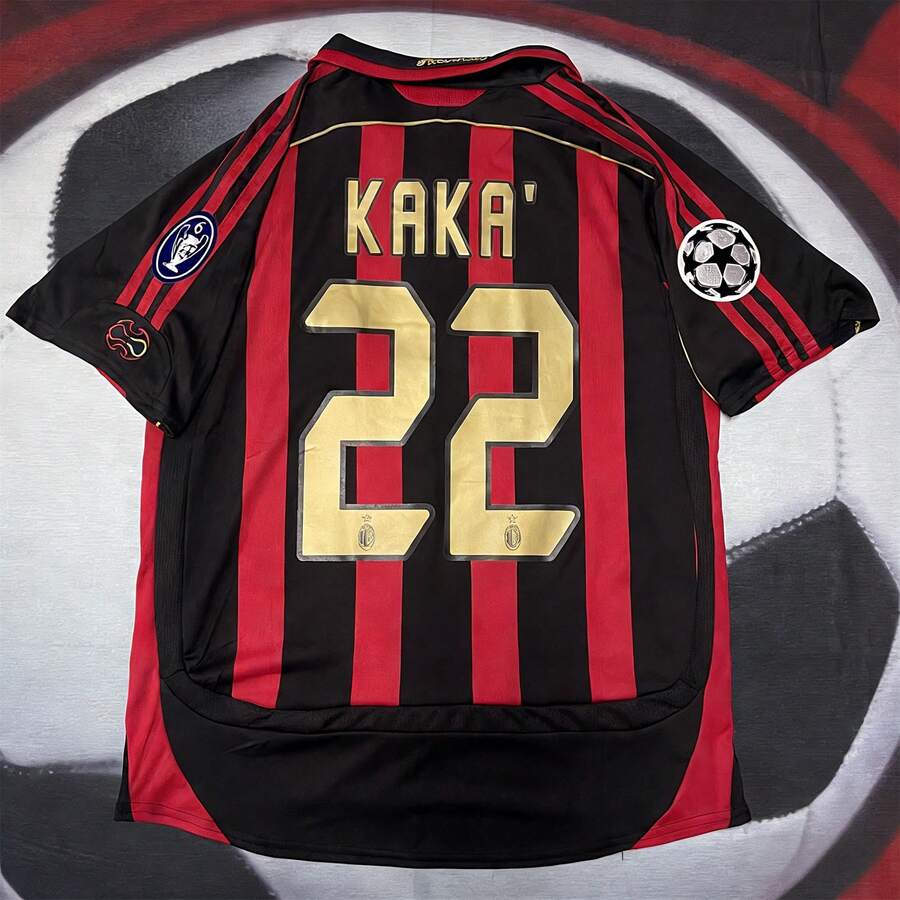 Camiseta de local de la Champions League 2006/07 del AC Milan - Kaká#22 Réplica retro + Envío en 48 horas - por defecto - Ver 1