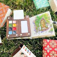 1 Mini Watercolor Painting Set - Suitable For Outdoor Painting, Portable In A Mini Style, Makes A Great Valentine's Day Gift, Birthday Gift, Etc. - 8 squares - 查看 4
