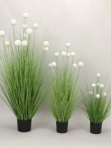 Glob artificial din plante verzi, Glob artificial din flori, Materiale pentru decor de nuntă din stuf artificial, Recuzită de fotografie cu flori artificiale - Cadet Blue - Vizualizare 4