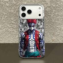 Personaje de demonio de anime con cabello rojo y tatuajes. Esta elegante funda es compatible con iPhone 17, 16, 15, 14 Pro Max, 13, 12, 11, XR y XS Plus. Fabricada en TPU flexible, resistente a golpes y arañazos, ofrece una excelente protección contra caídas y un agarre cómodo. Es un regalo ideal para familiares, amigos y seres queridos, y una opción perfecta para festivales. - Plateado - Ver 2