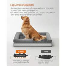 jjyuFeandrea Cama Ortopedica para Perros Sofa Cama para Mascotas Funda Extrae y Lavable 112 x 86 x 20  Gris Claro MPGW068G02Sofá cama - 112 largo x 86 ancho x 20 alto cm - Ver 4