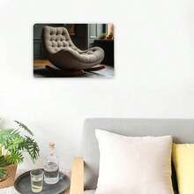 Mid Century Modern Rocking Chair Metal Sign: Upholstered Accent Rocker  Button Tufting  Solid Wood Base  Comfortable Lounge Seating For Living Room  Nursery  Bedroom - 1PC - 查看 3