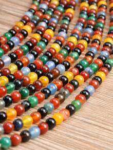 Hạt đá mã não tròn nhiều màu sắc dùng để tự làm trang sức, vòng cổ, vòng tay, bông tai thủ công, bề mặt nhẵn mịn, dành cho các nhà thiết kế sáng tạo, phụ kiện xâu hạt, người đam mê hạt cườm. - Nhiều màu - Xem 7