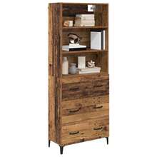 vidaXL Highboard Altholz 69,5 X 34 X 180 Cm Holzwerkstoff - Gelb - Übersicht 3