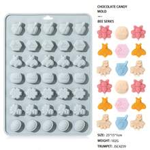 Cute Spring Bee & Flower Silicone Chocolate Mold, Heat Resistant Easy Demold, Kids Candy DIY Mold - Multicolor - View 6