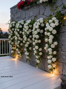 1pc Artificial Hanging Rose Decor | Bohemian Style Plastic Rose Garland Suitable For Wall, Patio, Room, Garden, Wedding And Spring Decoration, Suitable For Easter, St. Patrick's Day, Valentine's Day - Multicolor - View 10