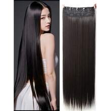 5pcs Straight/Wavy V-Shaped Hair Clips, Black Hair Extensions With 5 Clips For Daily Use - Multicolor - View 12