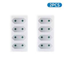 CILIA 2pcs 4-In-1 EU Plug Adapter , 2300W Wall Outlet Splitter (No Cord), Portable Multi Socket Expander For Home Travel Office, White - EU E Type Plug(220-240V) - View 6