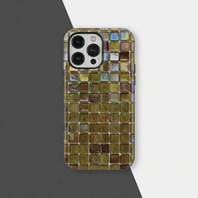 Mediterranean Mosaic Tile Phone Case Abstract Artistic Tile Grid Printed Phone Cover Compatible With IPhone 17 16 15 14 Pro Max Plus 13 12 11