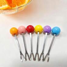 Juego de tenedores de acero inoxidable para fruta, tenedores lindos para postre y pastel, pinchos de lujo para fruta - Multicolor - Ver 2