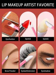 100支一次性睫毛膏刷+唇刷，一次性眼线笔，一次性唇刷。一次性眼线化妆刷，便携式唇刷，唇彩，唇膜，遮瑕膏，眼影刷，50支多功能丝绒唇膏棒。 - 彩色 - 查看 4