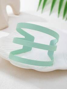 1 chiếc vòng tay bản rộng đa năng, họa tiết sọc rỗng, tối giản, nhiều màu sắc. - Màu xanh nhạt - Xem 6