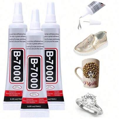 1pc B7000 Jewelry Adhesive Glue - Waterproof Metal Bonding Tube With Fine Needle Tip - DIY Handcraft Pearl Gemstone Setting - Durable, Flexible Liquid White Glue For Crafting And Jewelry Repair