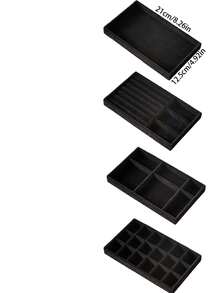 1/9pcs Jewelry Storage Box, Women/Girls Earring Organizer, Ring & Bracelet Holder, Travel Jewelry Case, Velvet Stackable Necklace Jewelry Gift Box/Tray - Multicolor - View 10