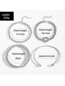 Women Bracelet Sets - Silver - View 2