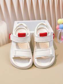 1 Pair White Boys' Sandals, New Design, Non-Slip, Toddler/Little Kid Summer Shoes, Soft Sole - White - View 5