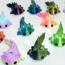 1/2/3pcs Cute Axolotl Ornament With Gift Bag, Random Gecko, Strange Animal-Shaped, PLA Material, Movable Joints, Desktop & Car Decoration, Novelty Birthday Gift, Party Favor, Axolotl Toy, Christmas Stocking Fillers, Party Bag Filler, Halloween Gifts - Multicolor - View 6